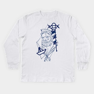 sketch sailor Kids Long Sleeve T-Shirt